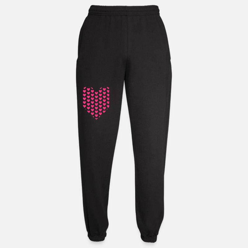 Heart Hearts Patch Pattern - Unisex Joggers - black
