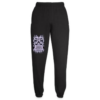 Purple Owl Silhouette - Unisex Joggers - black - Front - AI Model Female 172 light (172cm)