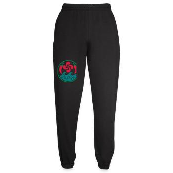 Motif Tribal Spirale en Rouge et Bleu - Pantalon de jogging unisexe - noir - Devant - AI Model Female 172 light (172cm)