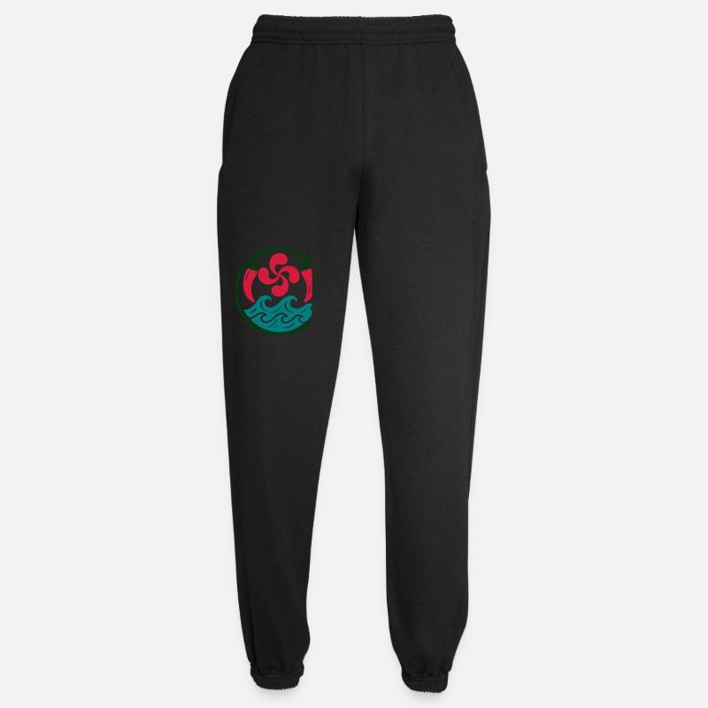 Tribal Spiral Pattern in Red and Blue - Unisex Joggers - black