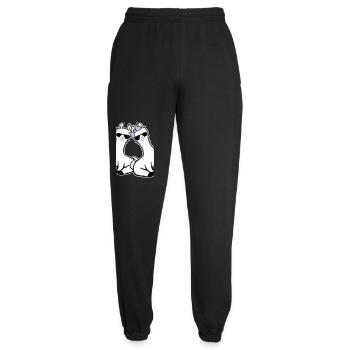 2 Llamas Couple In Love Cool Sunglasses Sitting - Unisex Joggers - black - Front - AI Model Female 172 light (172cm)