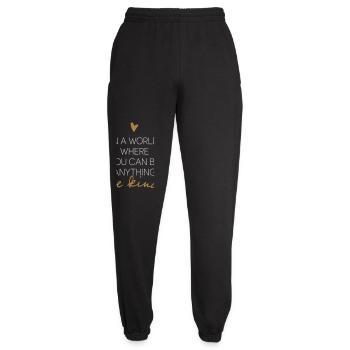 In A World Where You Can Be Anything Be Kind. - Unisex Joggers - black - Front - AI Model Female 172 light (172cm)
