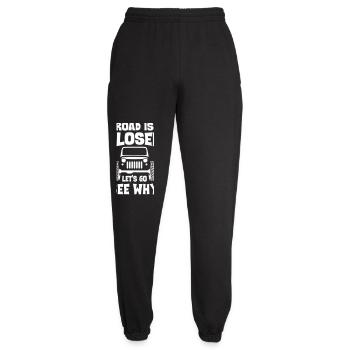 Road is closed let s go see why jeeps - Unisex Joggers - black - Front - AI Model Female 172 light (172cm)