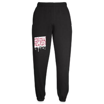 Socially Awkward But Still Friendly Lustig Spruch - Unisex Jogginghose - Schwarz - Vorne - AI Model Female 172 light (172cm)