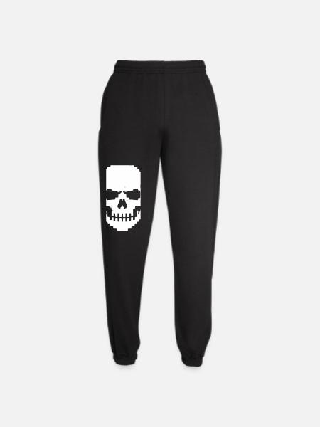 Pixel Skull Jaw 8-Bit - Unisex Joggers - black