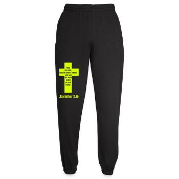 God's Temple Cross Quote - Unisex Joggers - black - Front - AI Model Female 172 light (172cm)