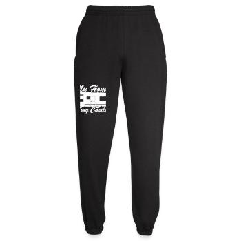 Motorhome, RV My Home is my Castle ... / + - Unisex Joggers - black - Front - AI Model Female 172 light (172cm)