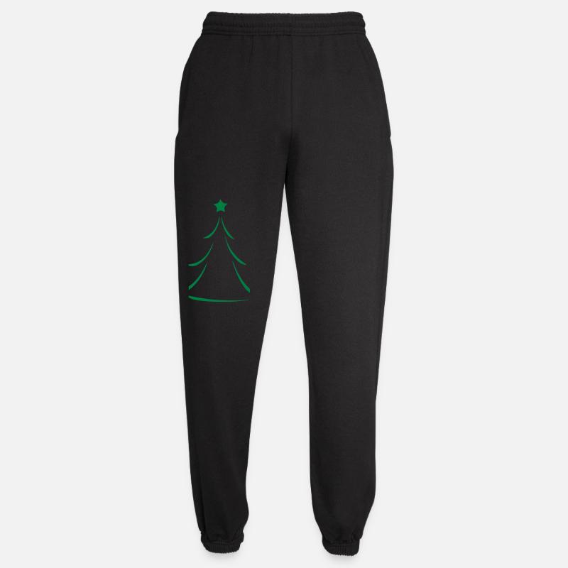 Minimal Green Christmas Tree Silhouette - Unisex Joggers - black