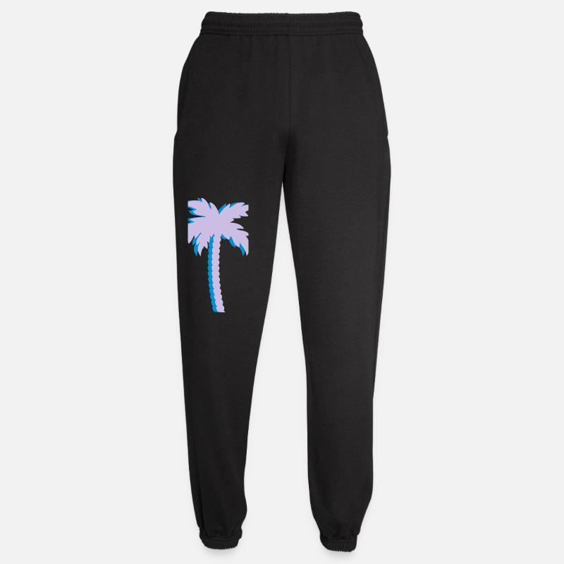 Lila Palmen Gradient - Unisex Jogginghose - Schwarz