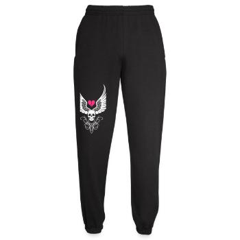 Crâne Coeur Brisé Anti Saint-Valentin - Pantalon de jogging unisexe - noir - Devant - AI Model Female 172 light (172cm)