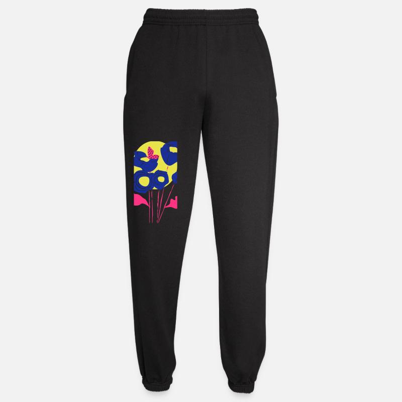 Blumenbouquet in Neonfarben - Unisex Jogginghose - Schwarz