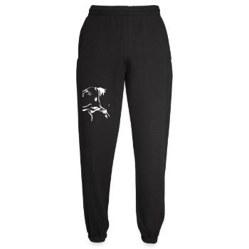Dackel Kopf "Black Edition - Unisex Jogginghose - Schwarz - Vorne - AI Model Female 172 light (172cm)