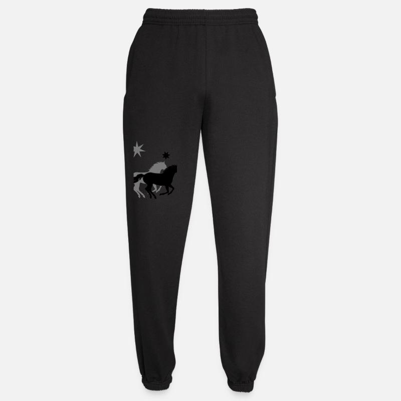 Zwei Pferde - Unisex Jogginghose - Schwarz