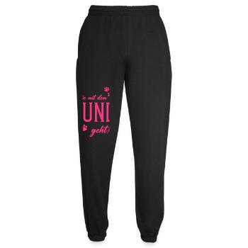 Die mit dem Hund geht  - Unisex Jogginghose - Schwarz - Vorne - AI Model Female 172 light (172cm)