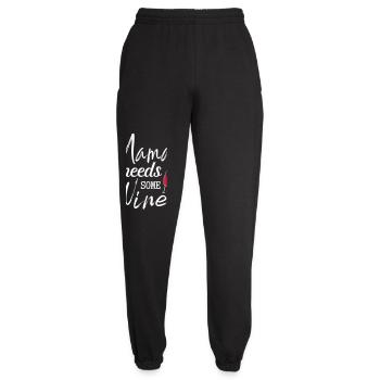 Mutter Geschenk Wein lustig Mama needs some Wine  - Unisex Jogginghose - Schwarz - Vorne - AI Model Female 172 light (172cm)