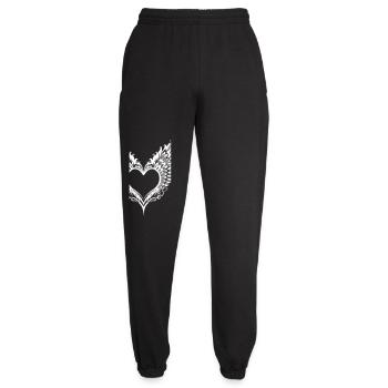 Heart Wings Winged Heart - Unisex Joggers - black - Front - AI Model Female 172 light (172cm)