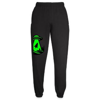 Ufo Wald Entfuehrung Grafik - Unisex Jogginghose - Schwarz - Vorne - AI Model Female 172 light (172cm)