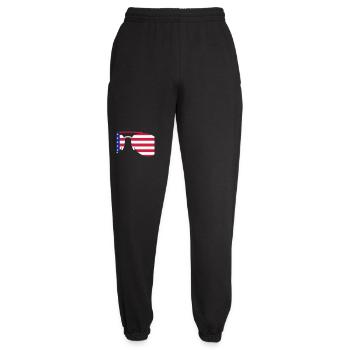 USA Sunglasses – Aviator Flag Cool Pilot Style - Unisex Joggers - black - Front - AI Model Female 172 light (172cm)