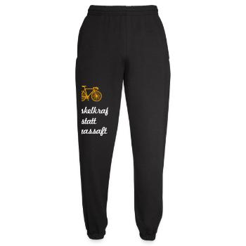 Muskelkraft Rennrad coole Sprüche Reime Fahrrad - Unisex Jogginghose - Schwarz - Vorne - AI Model Female 172 light (172cm)