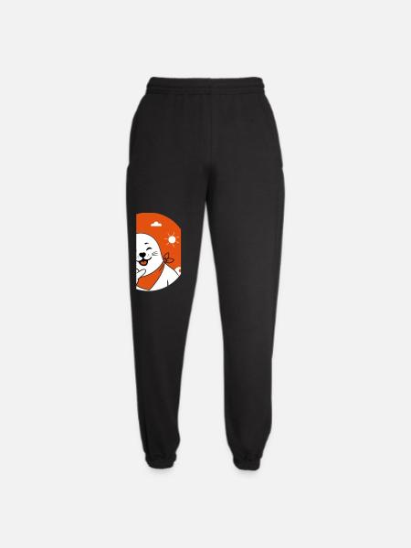 Zwinkerndes Robbenzeichen mit einem Bandana und werfendem Shaka-Zeichen - Unisex Jogginghose - Schwarz