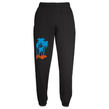 Urlaub Palmen Banderole Vektor Ferien Camping Fun - Unisex Jogginghose - Schwarz - Vorne - AI Model Female 172 light (172cm)