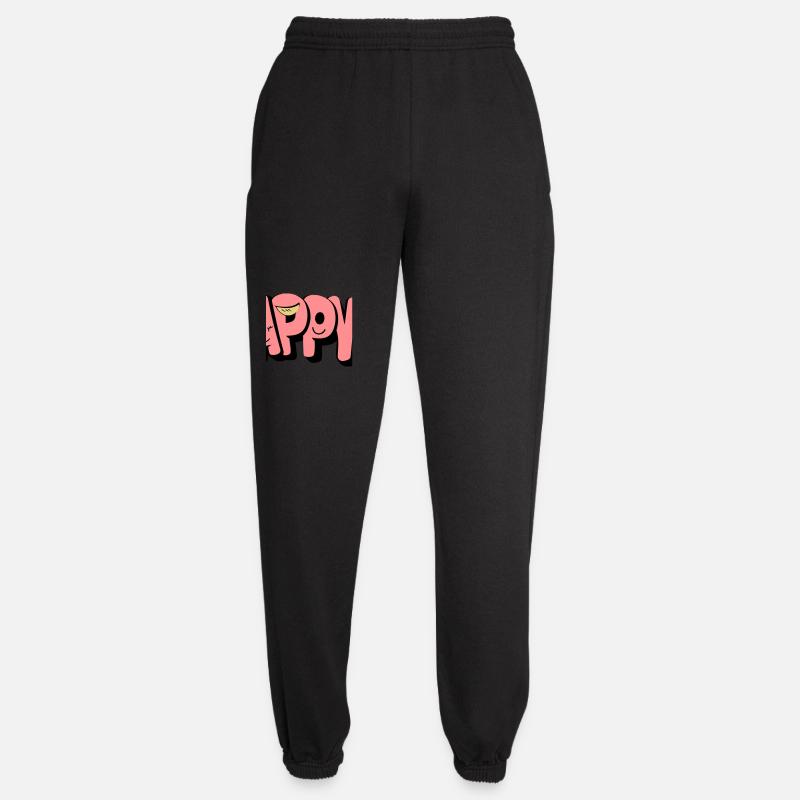 Happy Text with Faces - Unisex Joggers - black