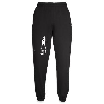 Deine Frau gegen meine Frau – lustiger Ehemann-(Ehefrau-)Witz - Unisex Jogginghose - Schwarz - Vorne - AI Model Female 172 light (172cm)