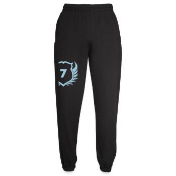 Bouclier à sept ailes avec le numéro 7 - Pantalon de jogging unisexe - noir - Devant - AI Model Female 172 light (172cm)