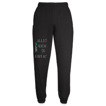 Floral pattern with saying everything is not so easy - Unisex Joggers - black - Front - AI Model Female 172 light (172cm)