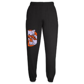 Katze frisst Krebs auf - Unisex Jogginghose - Schwarz - Vorne - AI Model Female 172 light (172cm)