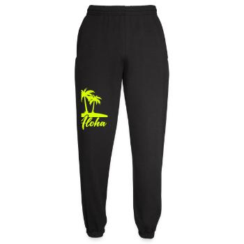 Aloha Palmen Insel Silhouette - Unisex Jogginghose - Schwarz - Vorne - AI Model Female 172 light (172cm)