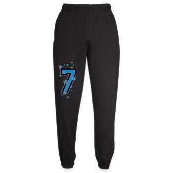 Le nombre sept, et les étoiles 7 - Pantalon de jogging unisexe - noir - Devant - AI Model Female 172 light (172cm)