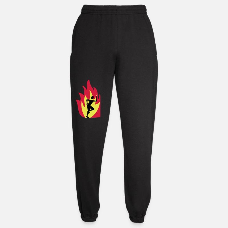 Läufer Flamme - Unisex Jogginghose - Schwarz