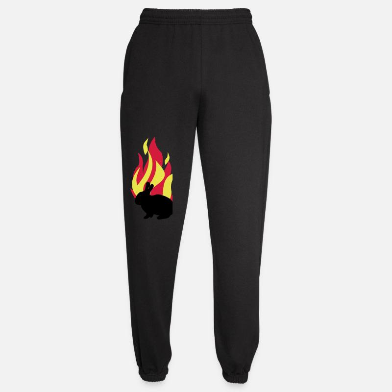 Hase mit Feuer - Unisex Jogginghose - Schwarz