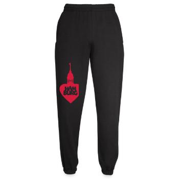 I Love Hamburg Herz mit Michel - Unisex Jogginghose - Schwarz - Vorne - AI Model Female 172 light (172cm)