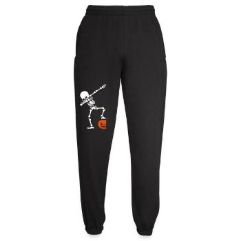DABBING skeleton DAB pumpkin head Halloween - Unisex Joggers - black - Front - AI Model Female 172 light (172cm)