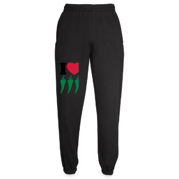 I love chili - Ich liebe Chili - Unisex Jogginghose - Schwarz - Vorne - AI Model Female 172 light (172cm)