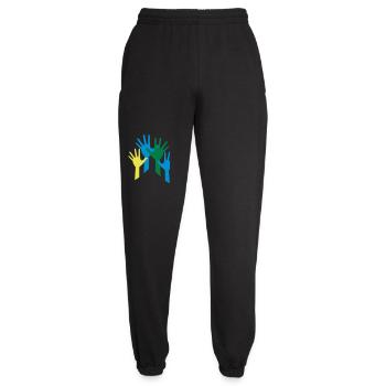 Viele Hände als Zeichen für ein Team - Unisex Jogginghose - Schwarz - Vorne - AI Model Female 172 light (172cm)