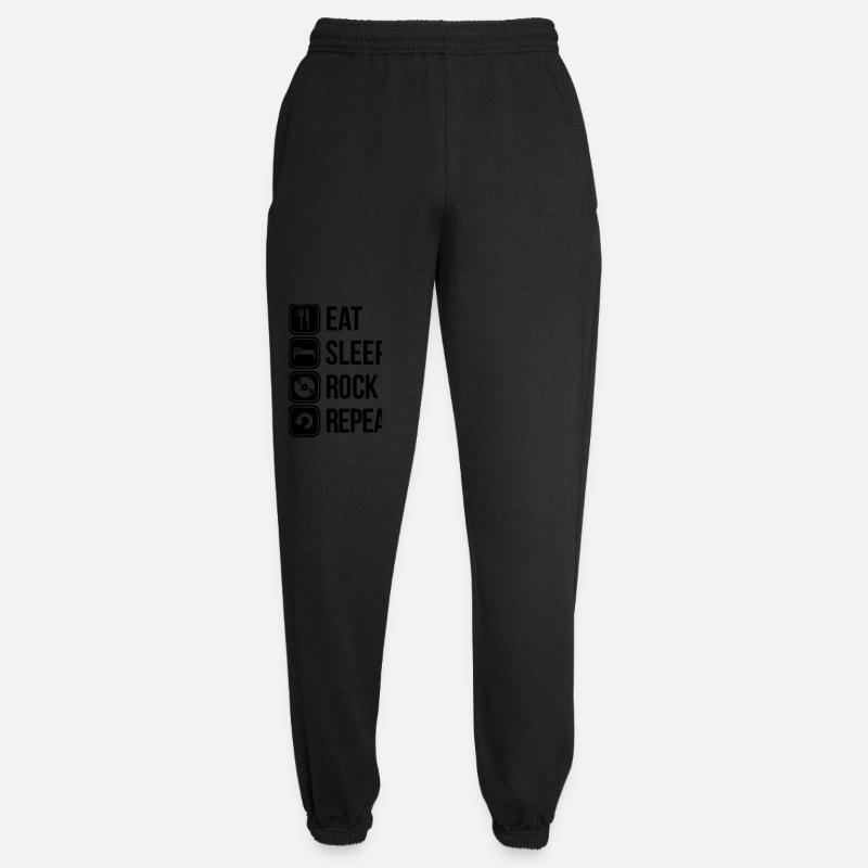eat sleep rock repeat - Unisex Jogginghose - Schwarz