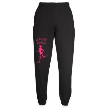 PLAUSCH RUNNER | Joggerin | Vectorgraphic - Unisex Jogginghose - Schwarz - Vorne - AI Model Female 172 light (172cm)
