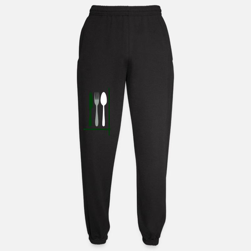 Besteck Silhouetten Minimalistisch - Unisex Jogginghose - Schwarz