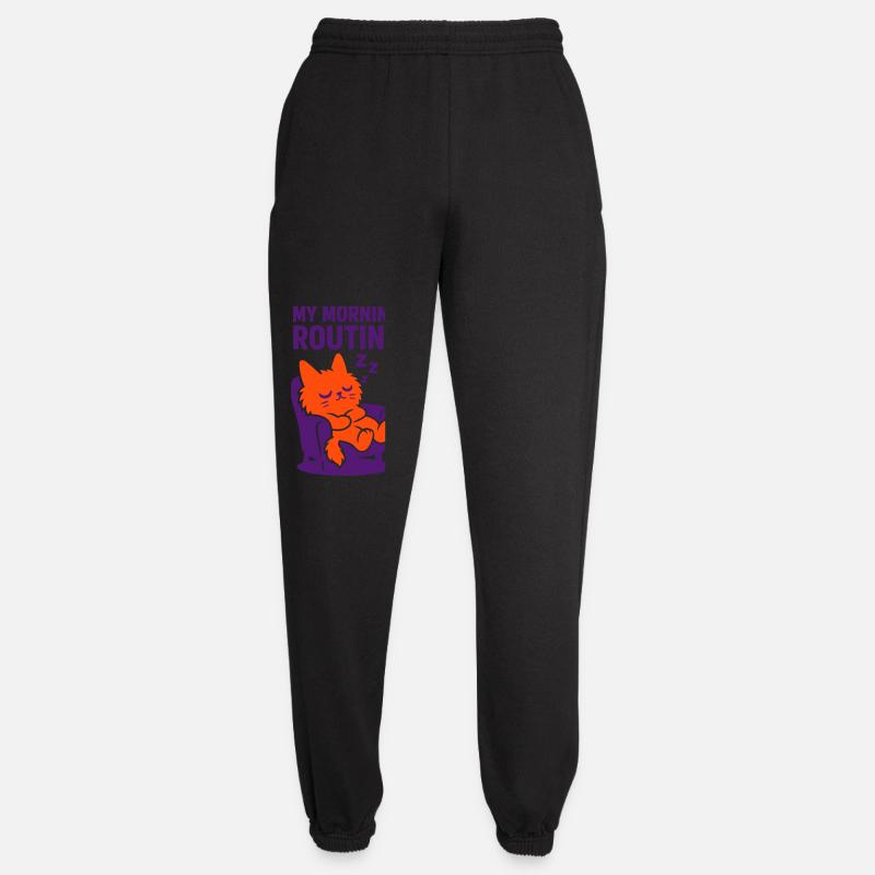 Routine matinale chat #1 - Pantalon de jogging unisexe - noir