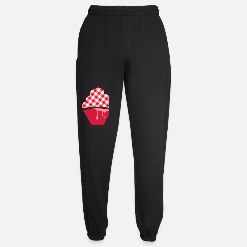Stylized cupcake with check topping - Unisex Joggers - black