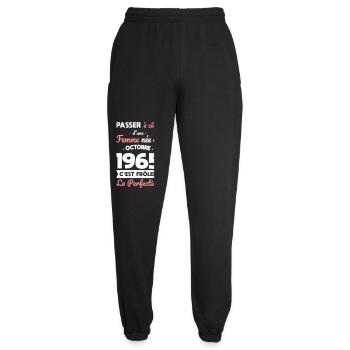 60th birthday - Born in October 1965 - Unisex Joggers - black - Front - AI Model Female 172 light (172cm)