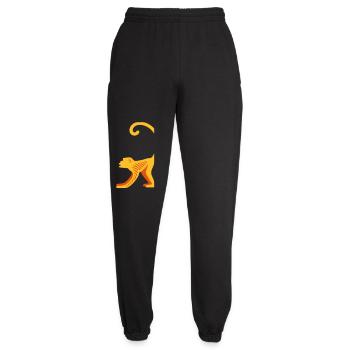 Logo de la ligne Orang-outan - Pantalon de jogging unisexe - noir - Devant - AI Model Female 172 light (172cm)