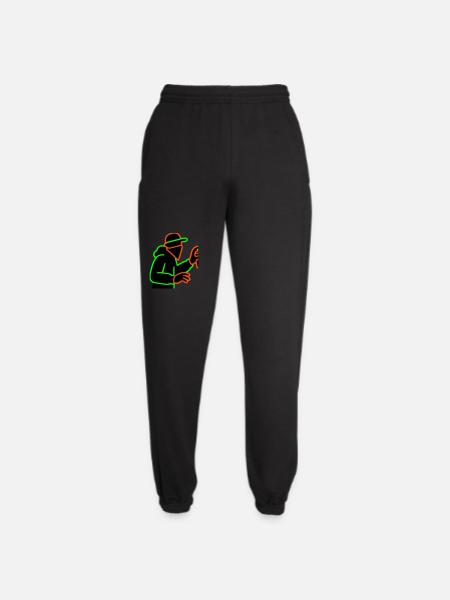 Neon Graffiti Sprayer Silhouette - Unisex Joggers - black