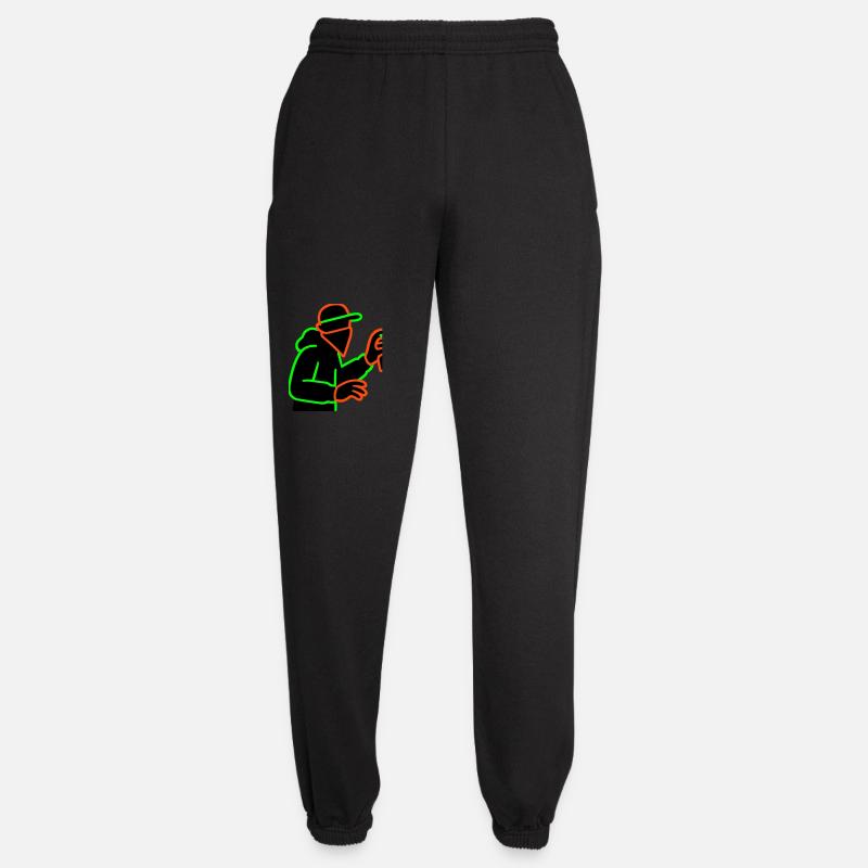Neon Graffiti Sprayer Silhouette - Unisex Joggers - black