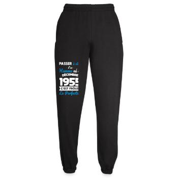 70th Birthday - Born in December 1955 - Unisex Joggers - black - Front - AI Model Female 172 light (172cm)