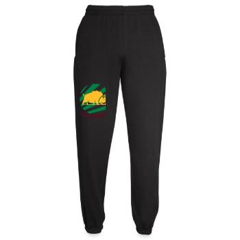 Sanglier des Ardennes doré sur vert - Pantalon de jogging unisexe - noir - Devant - AI Model Female 172 light (172cm)