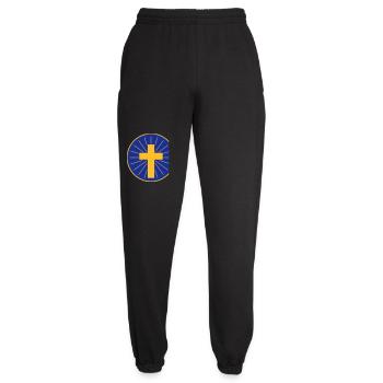 Golden Cross With Rays - Unisex Joggers - black - Front - AI Model Female 172 light (172cm)